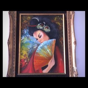 Japanese women portrait painting by Valeria.